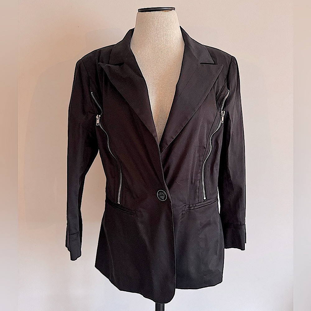 Urban Vibe Black Blazer with Zippers XL NEW WITH TAGS